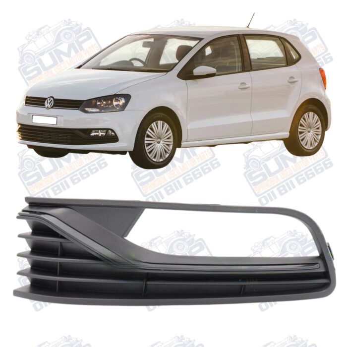 Bumper Grill Polo 6 Hatch 14 - 17 Black (WITH Spot HOLE) Lh