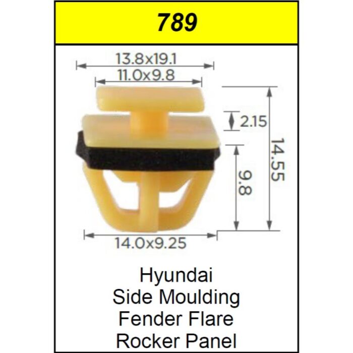 Clips Fender FLARE, Side Moulding Hyundai