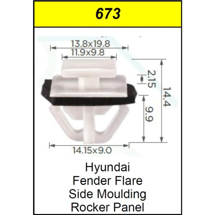 Clips Fender FLARE, Side Moulding Hyundai