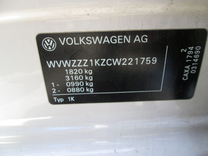 VOLKSWAGEN , GOLF VI 1 . 4 T Si COMFORTLINE , WHITE , 2012 ( 29270 ) - Image 7