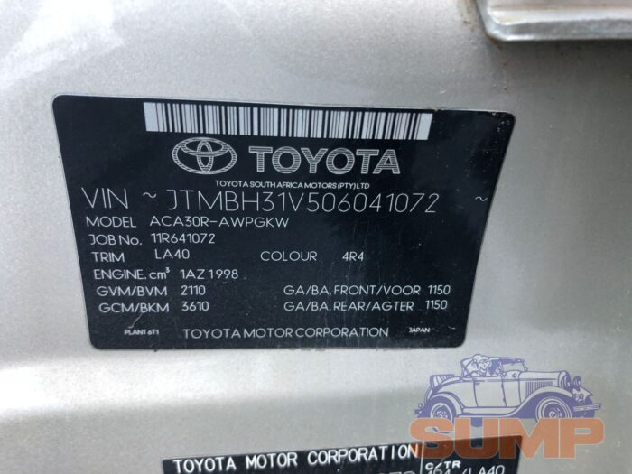 TOYOTA , RAV 4 2 . 0 VX A / T 4 WD , GOLD , 2007 ( 29493 ) - Image 11