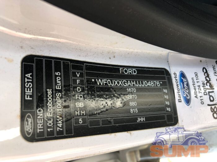FORD , FIESTA 1 . 0 ECOBOOST , WHITE , 2018 ( 29634 ) - Image 10