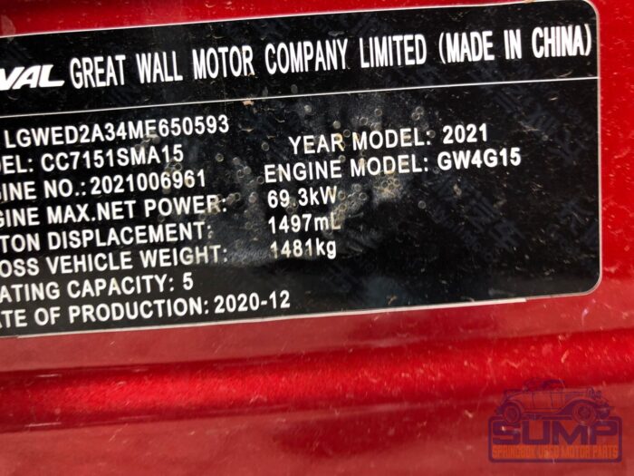 GWM , HAVAL H 1 1 . 5 VVT , RED , 2021 ( 29734 ) - Image 11