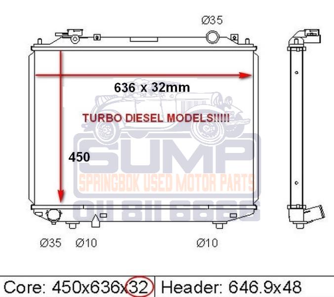 RADIATOR FORD RANGER / MAZDA DRIFTER / BT 50 2 . 5 32 MM 00 - 06 ( TURBO ) MANUAL - Image 4