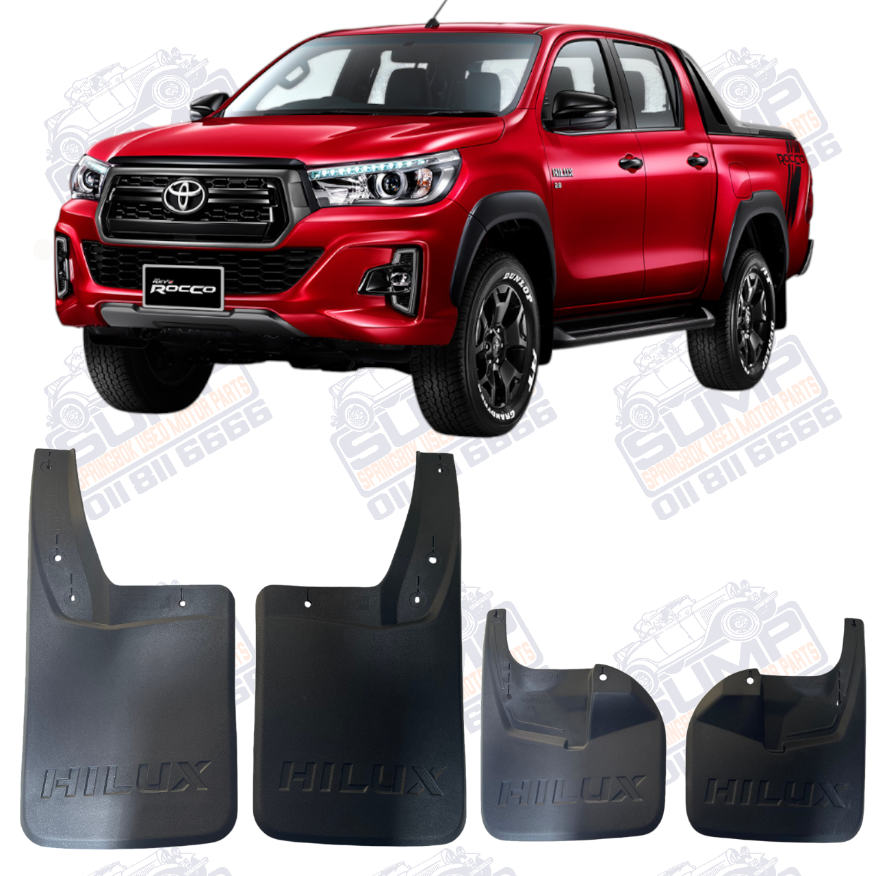 MUD FLAP SET 4 PC TOYOTA HILUX GD 6 18 - UP DOUBLE CAB 4 WD ( WIDE