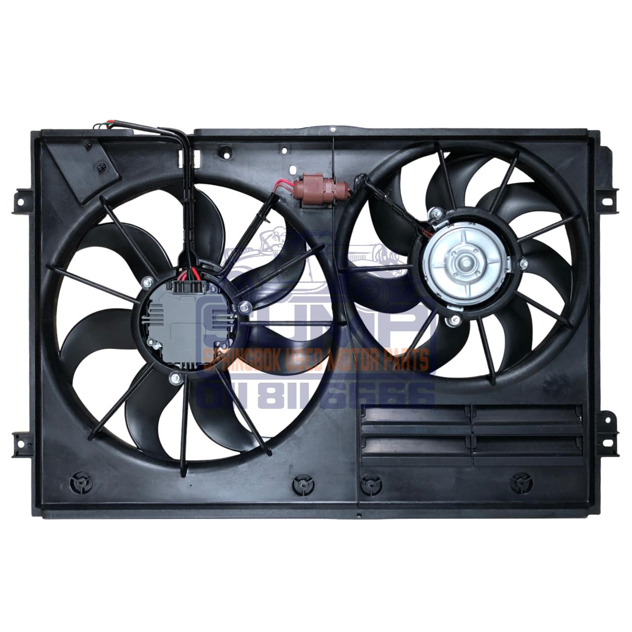 FAN ASSEMBLY WITH AIRCON VOLKSWAGEN JETTA 6 1 . 2 T / 1 . 4 T 11 - 18 // GOLF 6 1 . 4 T 09 - 12 // CADDY 1 . 6 16 - 21 // GOLF 5 1 . 6 / 2 . 0 / 1 . 9 D / 2 . 0 D 04 - 08 // JETTA 5 1 . 6 / 2 . 0 / 1 . 9 D 06 - 10 // BEETLE 1 . 2 T / 1 . 4 T 12 - 19 // TIGUAN 1 . 4 T 90 KW 12 - 15 // AUDI A 3 1 . 4 T / 1 . 8 T 04 - 12